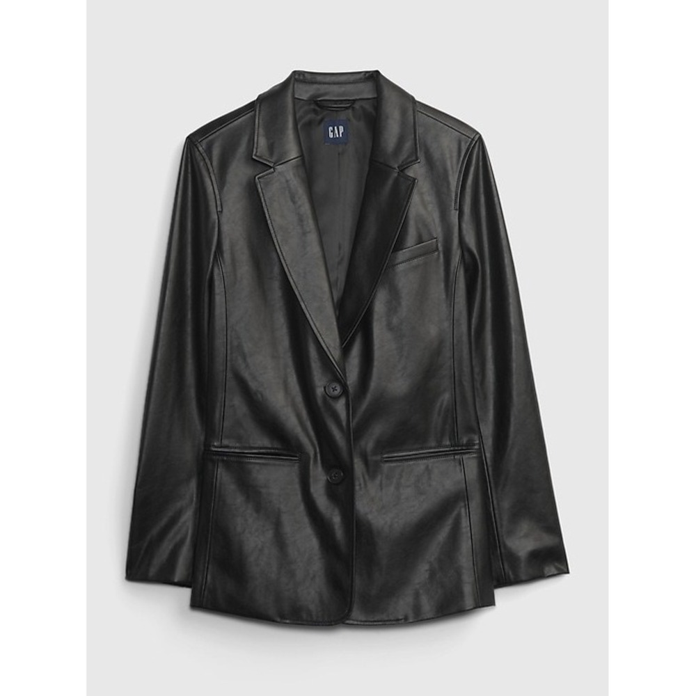 GAP Black Faux Leather Blazer
